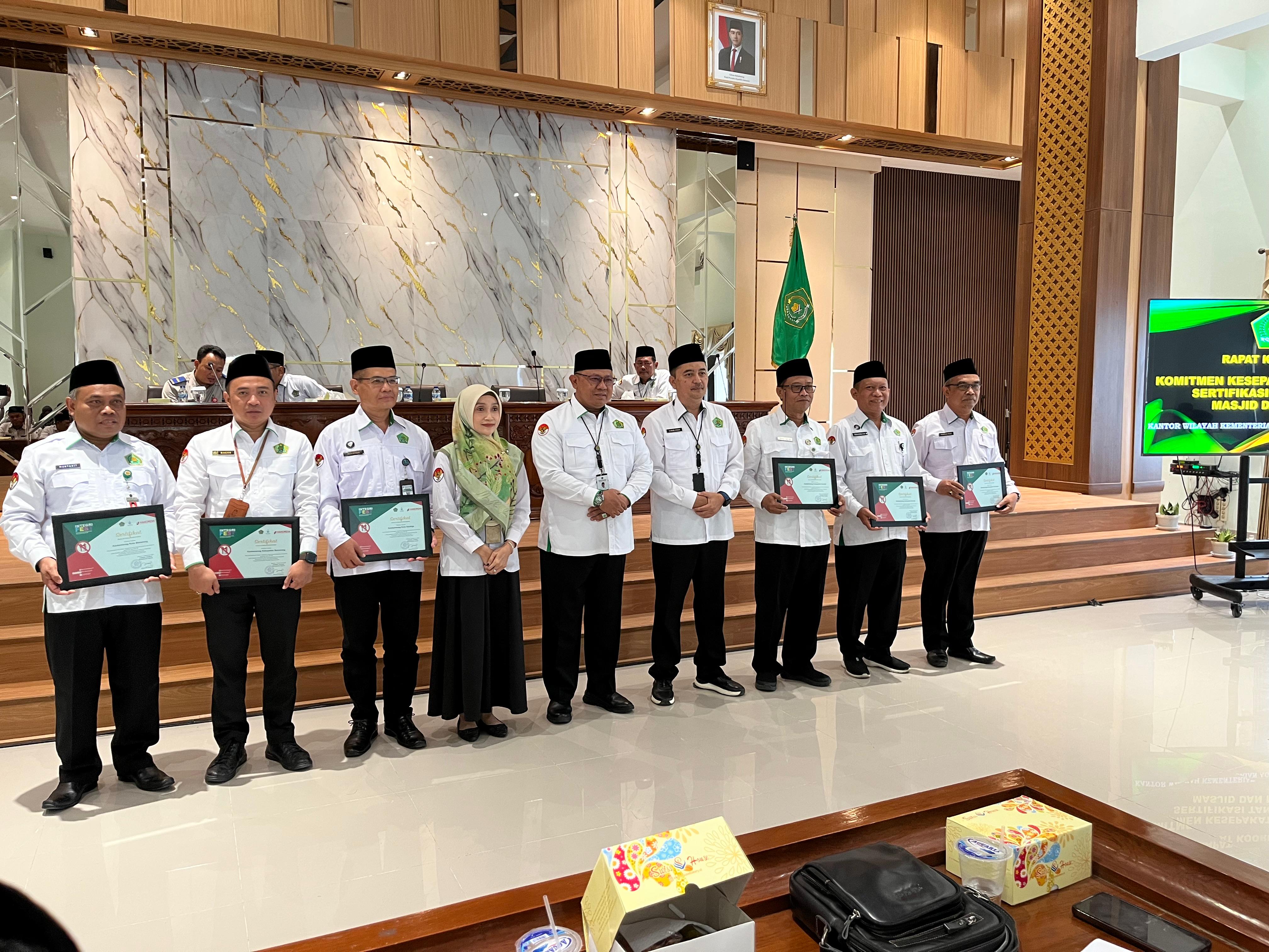 Kemenag Demak Raih Penghargaan Sebagai Satker Aktif Mengikuti E-Learning Pemahaman Gratifikasi Oleh KPK