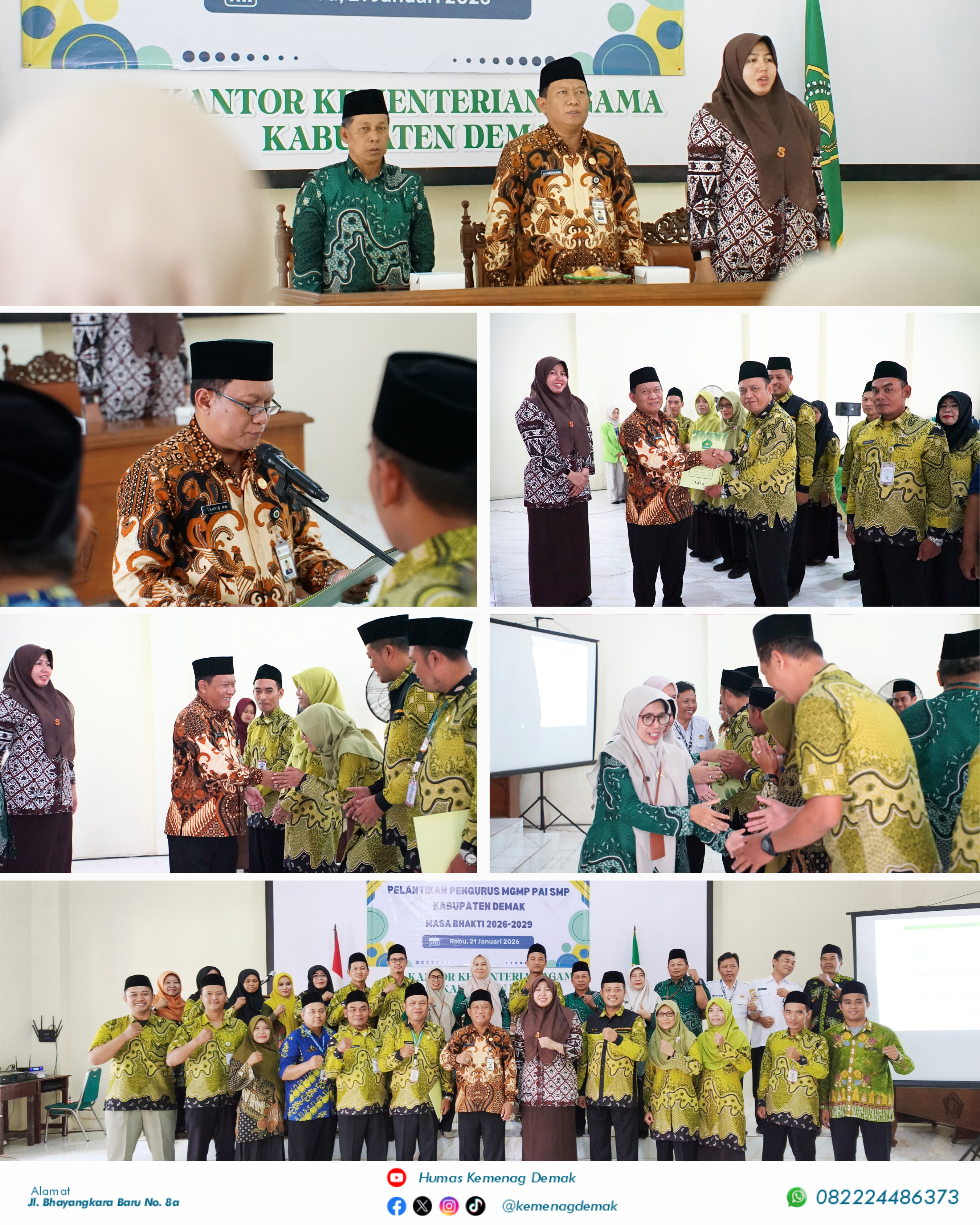Kakankemenag Demak Lantik Pengurus MGMP PAI SMP Masa Bhakti 2026–2029