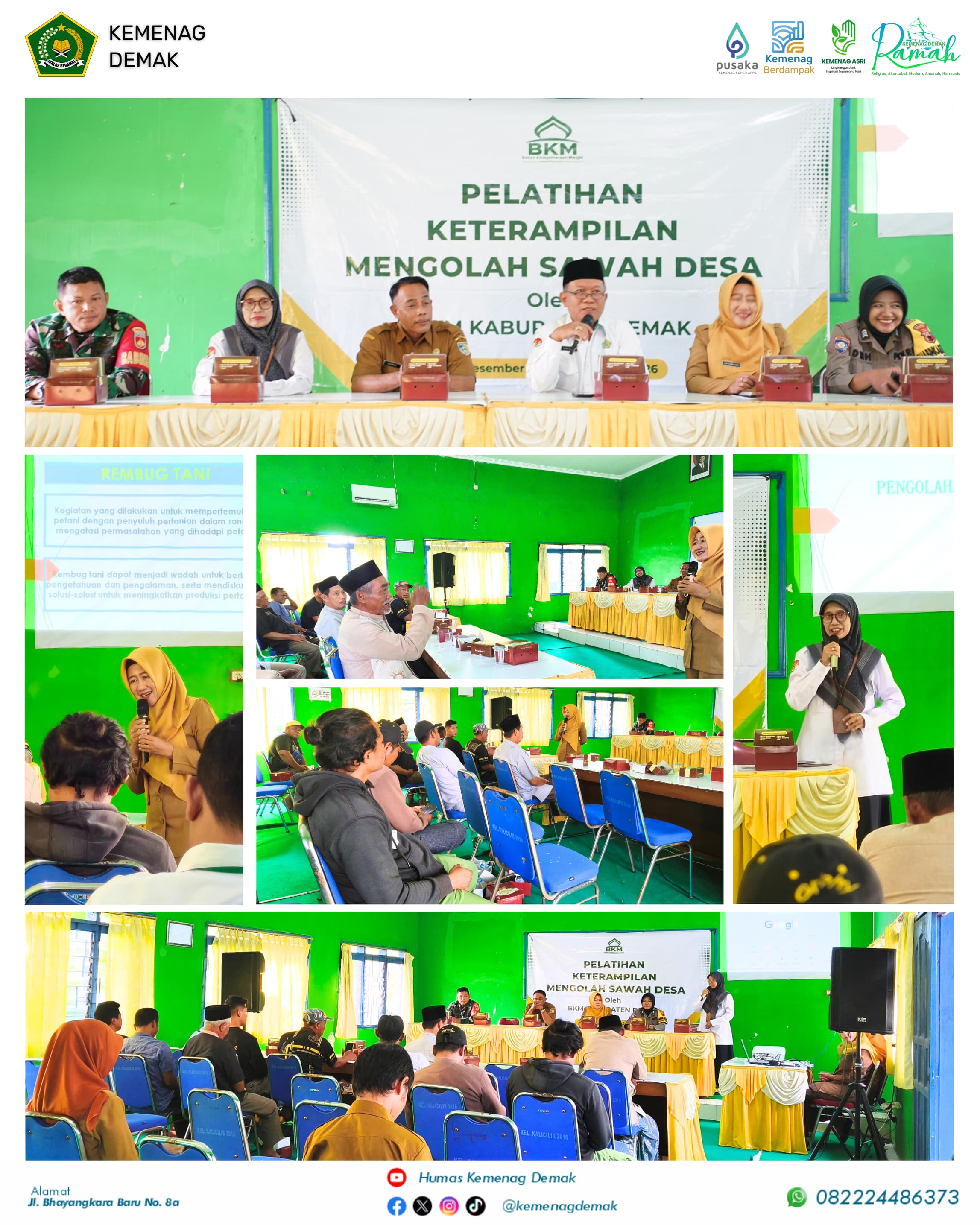 Dorong Produktivitas Petani, BKM Demak Gelar Pelatihan Pengelolaan Sawah di Kalicilik