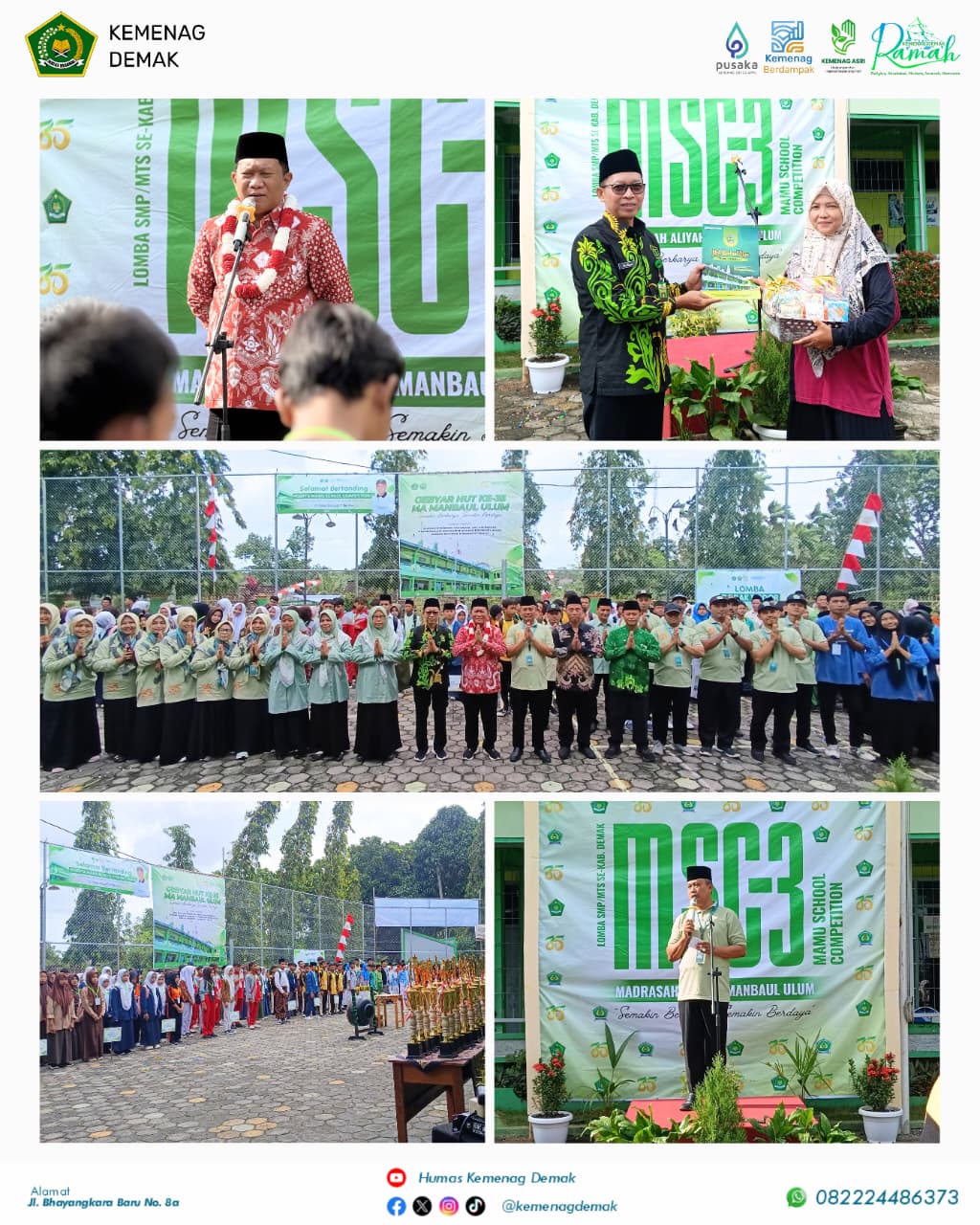 Kakan Kemenag Demak Buka MAMU School Competition 2026, 193 Siswa Ikuti Ajang Lomba dan Kreativitas