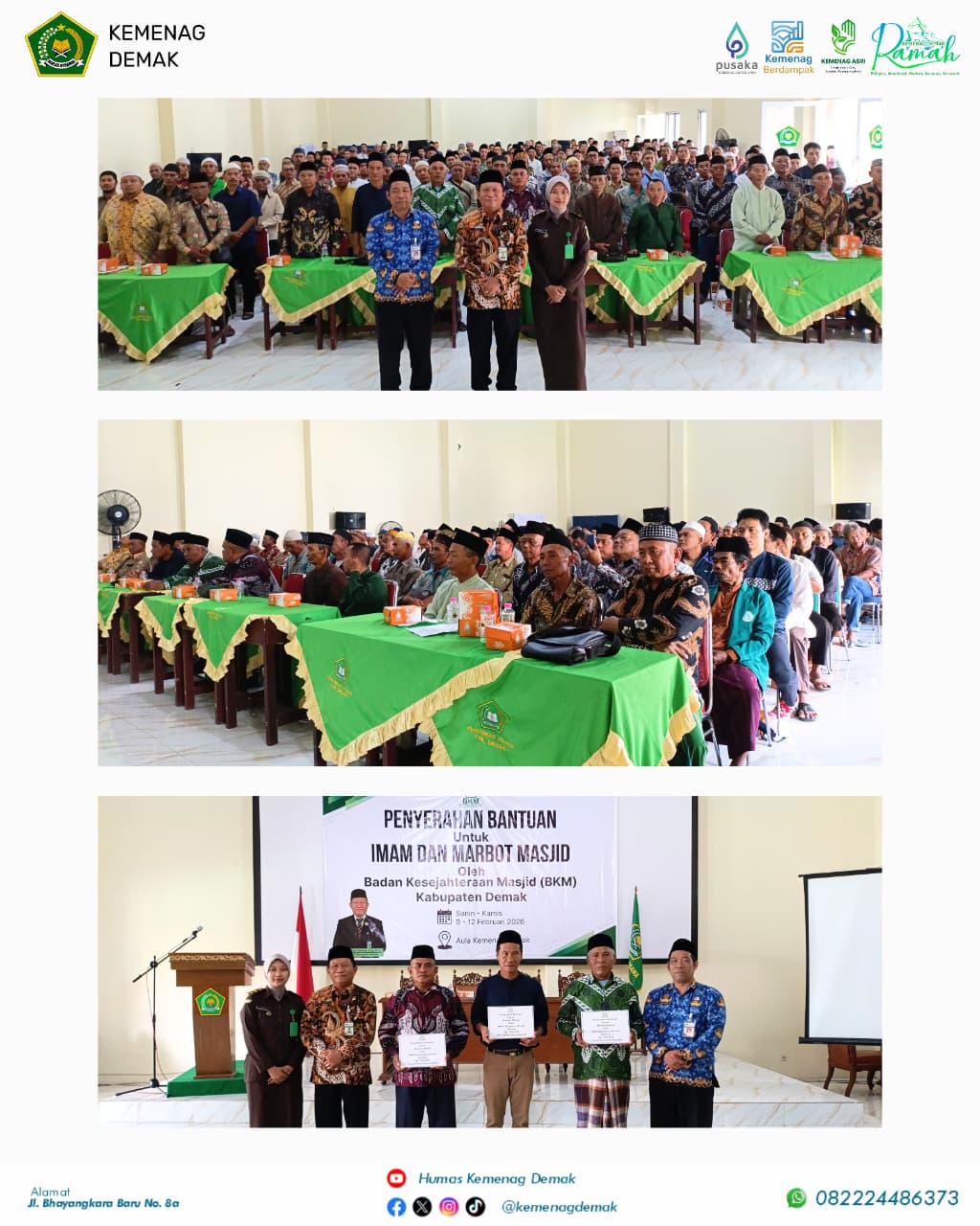 869 Marbot di Demak Terima Bantuan, Ketua BKM Bagikan Kisah Inspiratif “Saya Juga Pernah Jadi Marbot”